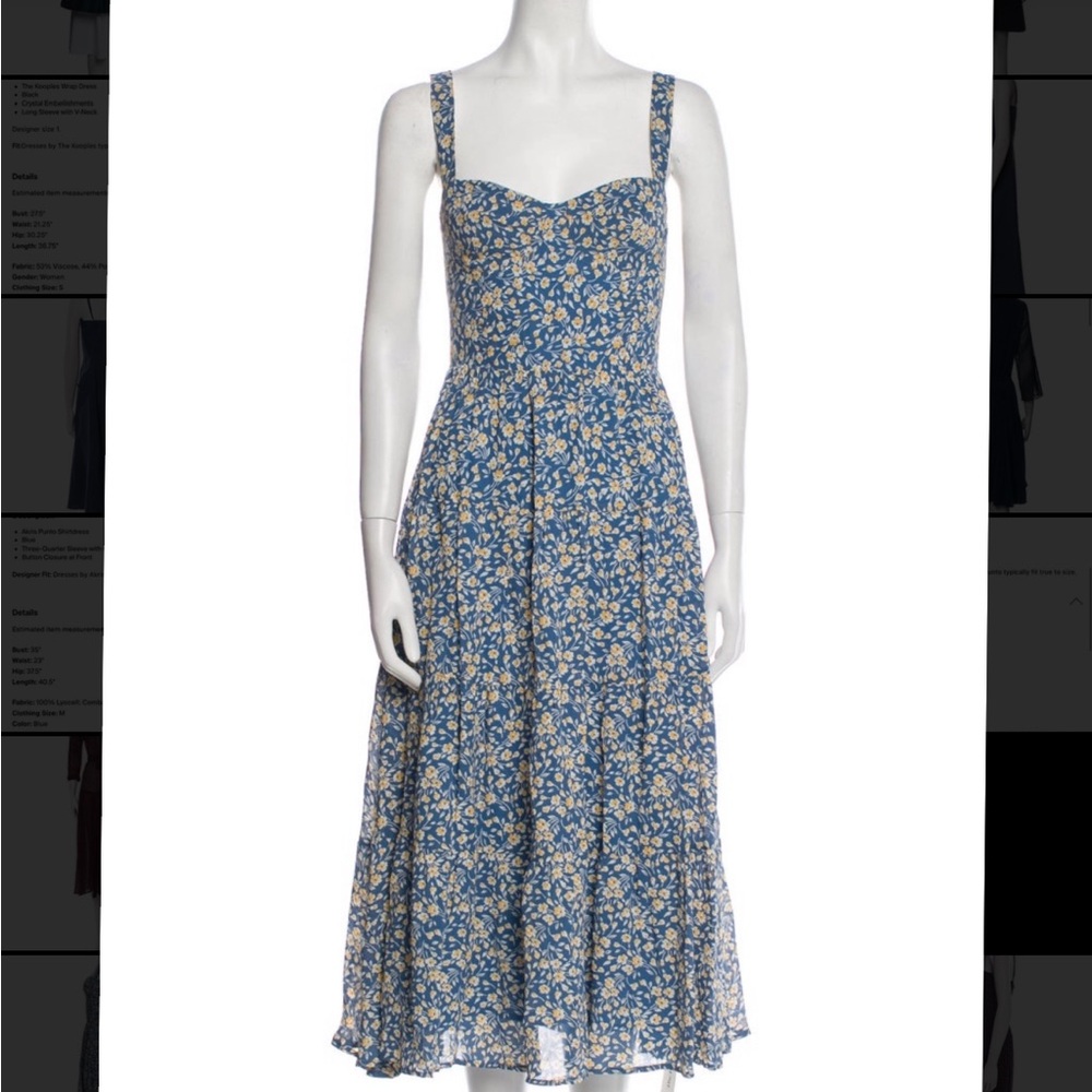 Reformation Floral Blue Dress